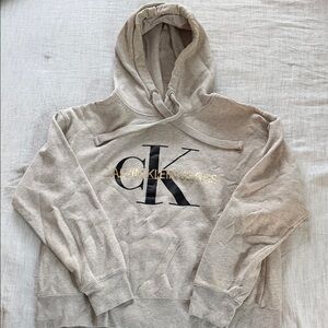 Calvin Klein Light Tan Hoodie with Logo